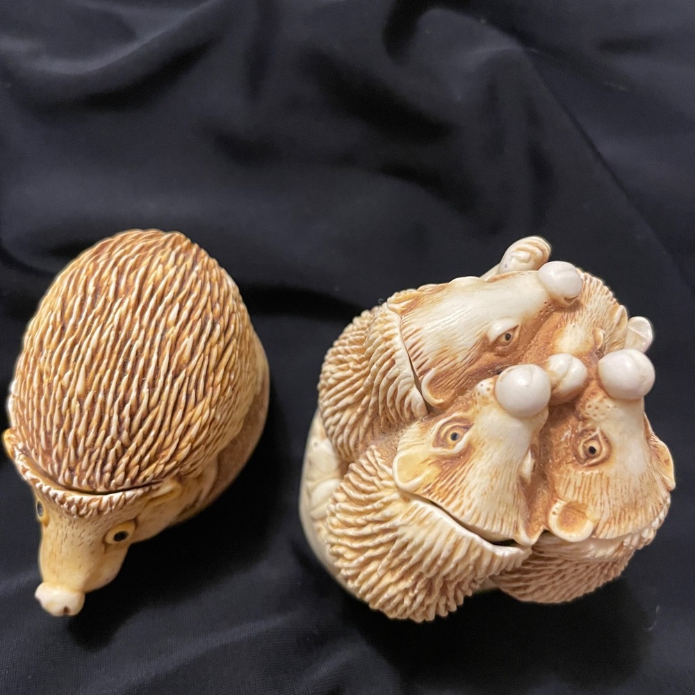 Harmony Kingdom made in England hedgehog containers